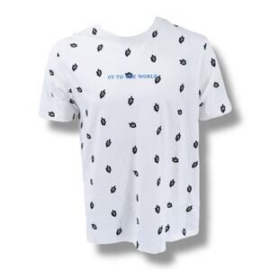 Hannukah Oy To The World Dreidels AOP Denim & Flower New Large Ricky Singh Shirt